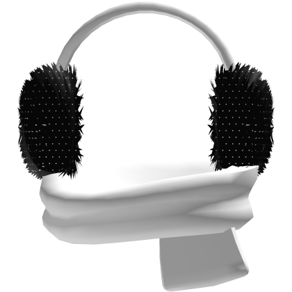 Winter White Polka Dot Earmuffs + Cozy White Scarf Roblox item