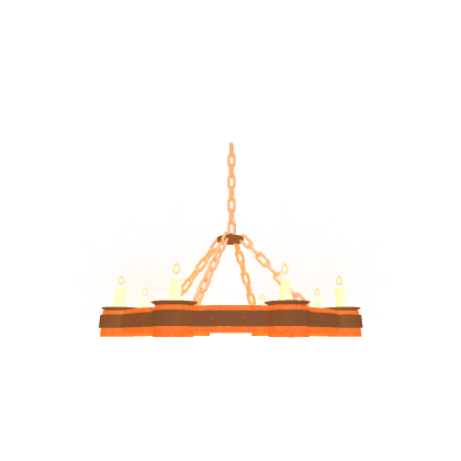 ####### wooden, iron banded, chandelier
