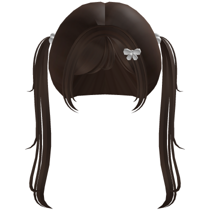 ♡︎ ꒰ kawaii bobble pigtails in brown ა Roblox item