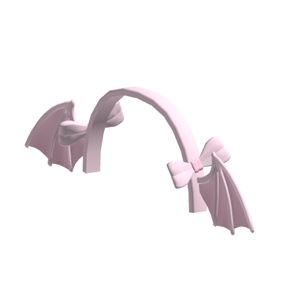 ୨୧: Cute Pink Bat Wing Headband with Bows