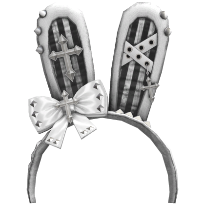 White Goth Bunny Ears Headband Vkei
