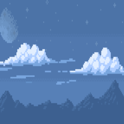 Pixel blue clouds and dark sky Roblox decal
