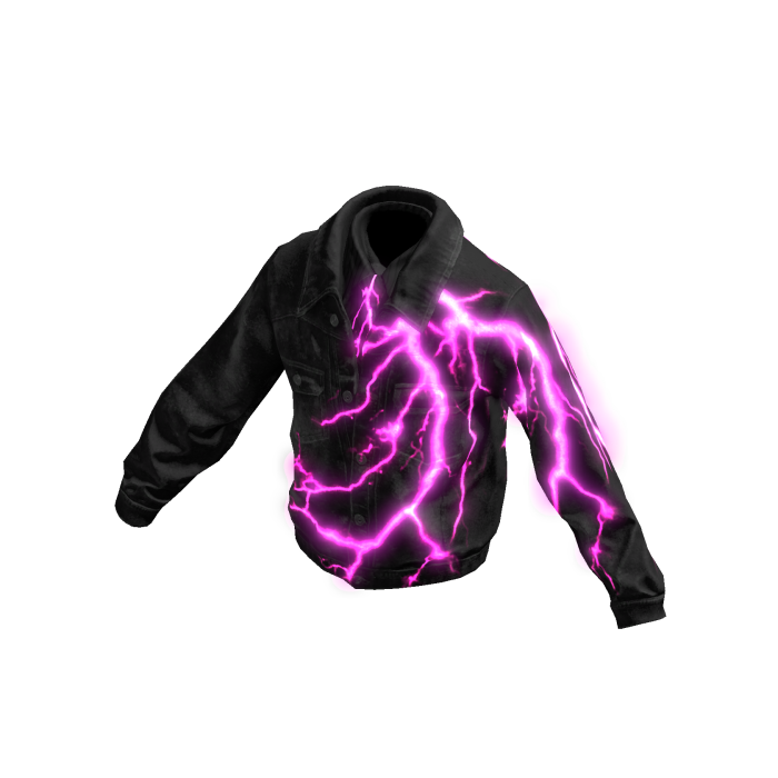 GLOWING Pink Thunder Emissive Black Jacket