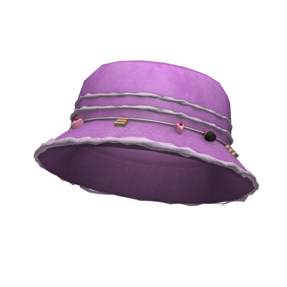 Pink Demin Bucket Hat with Dessert Charms Roblox item