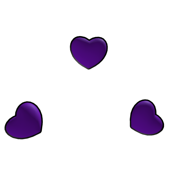 2D Floating Heart Head (Purple)
