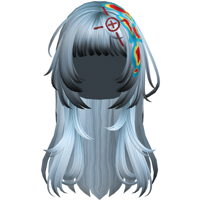 Ice Blue Heatwave Crosshair Punk Flowy Girl Hair