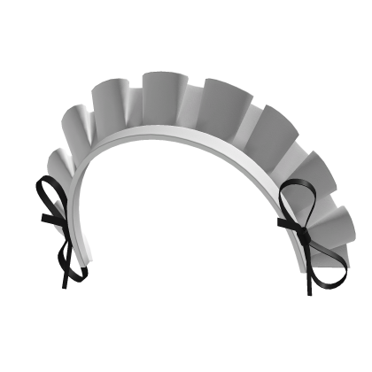 White Maid Headband (Black Ribbons)
