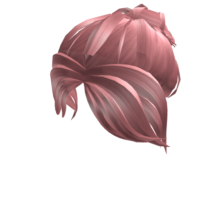 High Messy Bun With Cute Pink Bow (Light Pink) Roblox item