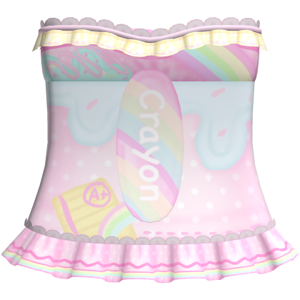 Cute Kawaii Rainbow Pink Crayon Dress