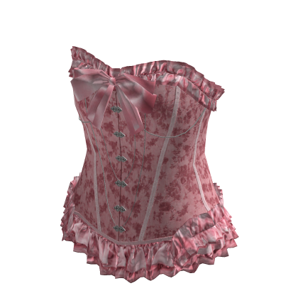 Floral Ruffle Corset Top (Pink)