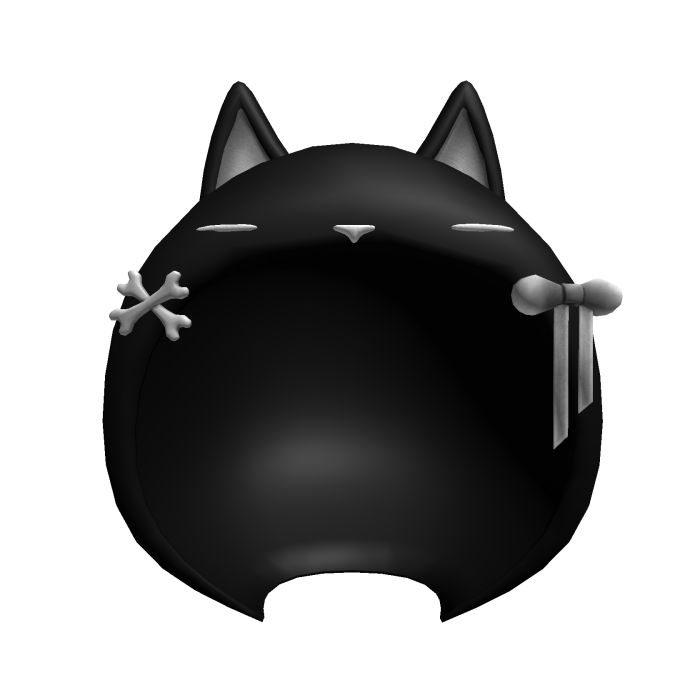 black cat ear hood bone bow crossbones gothic