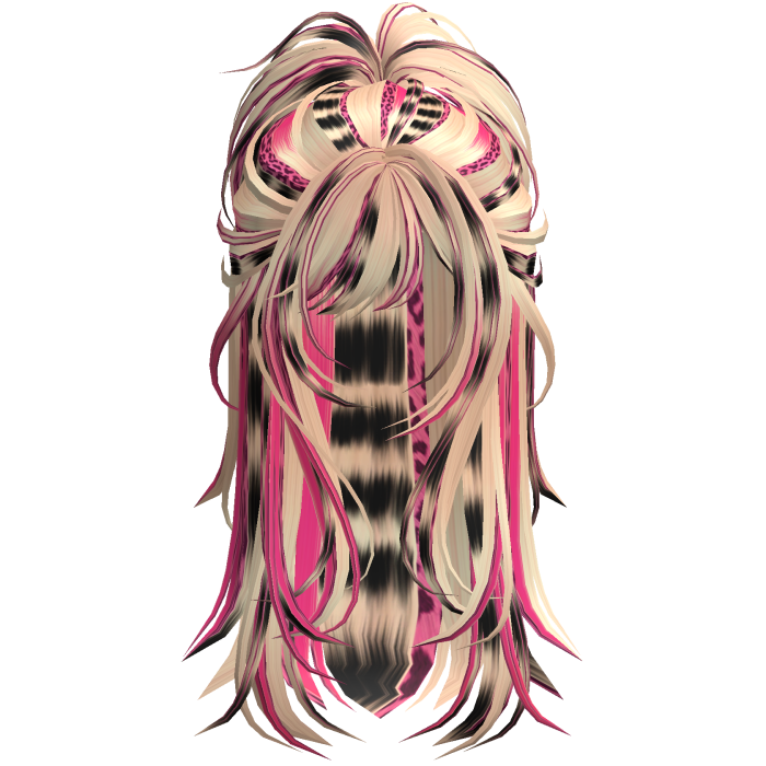 Wolfcut Spikey Half Up Pink&Blonde