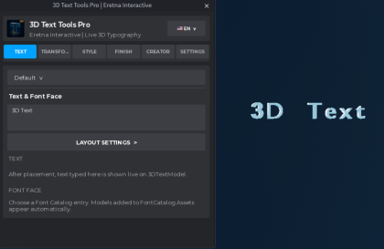 3D Text Tools Pro preview 3
