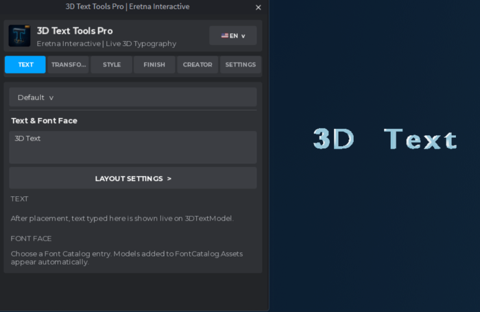 3D Text Tools Pro preview 3