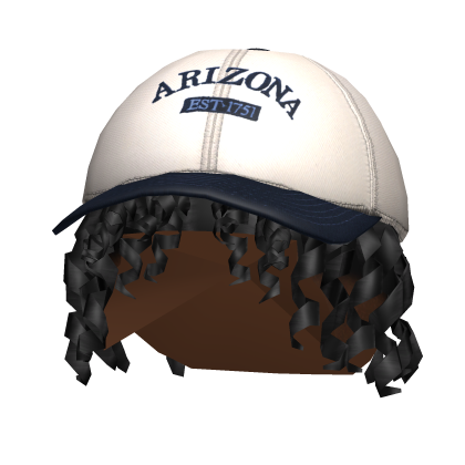 Black Curly Hair w/Cap (White & Blue) Roblox item