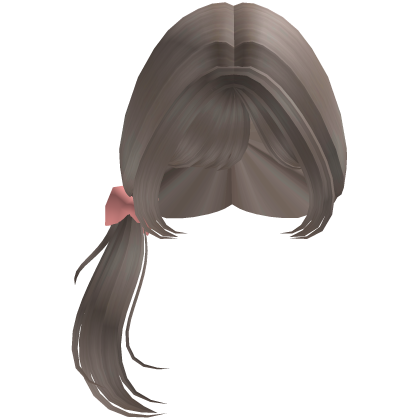 ♡ : Pretty side parted hair with pink ribbon