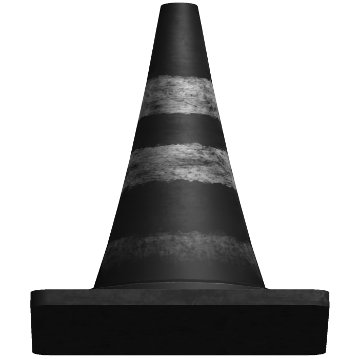 Black Damaged Grunge Traffic Cone