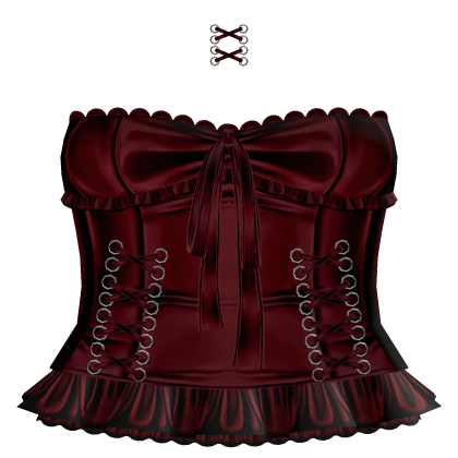 ꒰♡ dark red angel sweet hearts corset