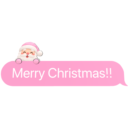 Christmas Santa Pink Cute Text Bubble