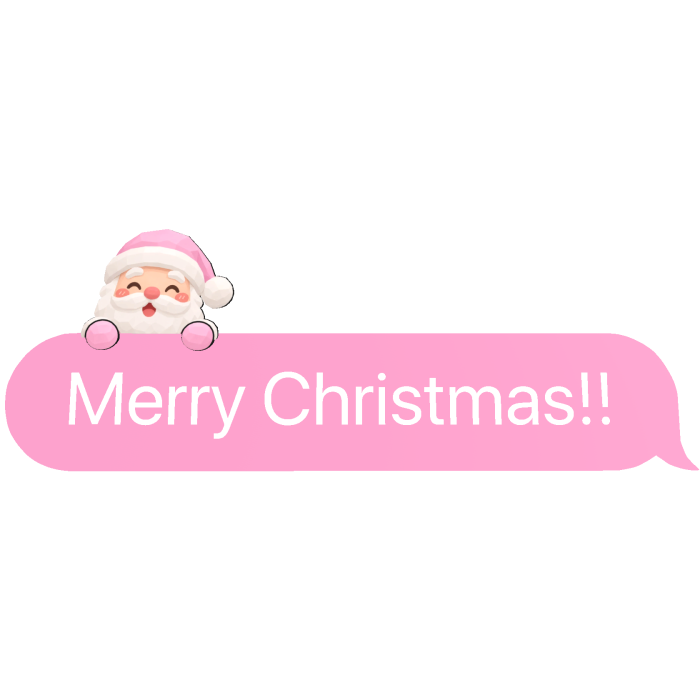 Christmas Santa Pink Cute Text Bubble