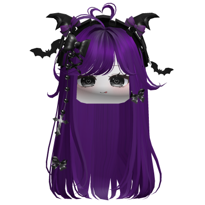 Vamp Straight  Hair w/Headband (Purple)