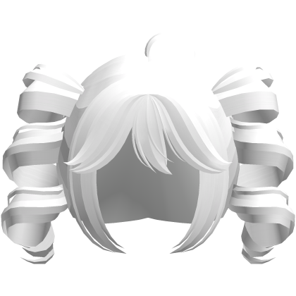 white kawaii swirly popstar pigtails