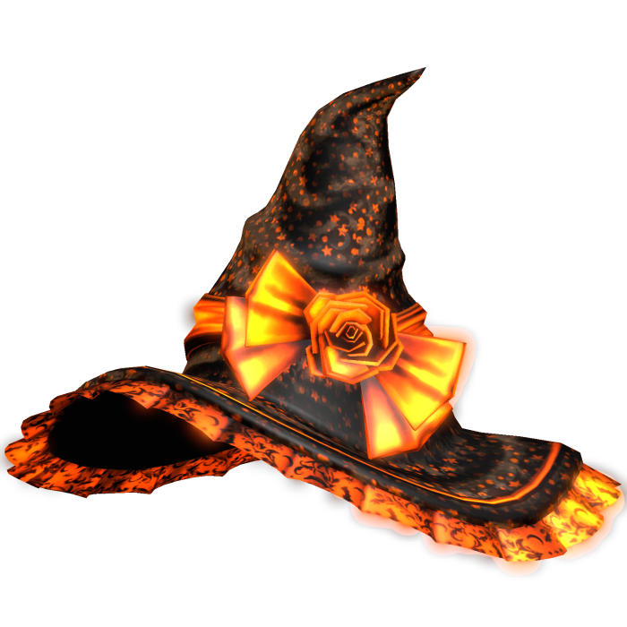 ♡ [ GLOWING ] witch halloween orange hat emissive 