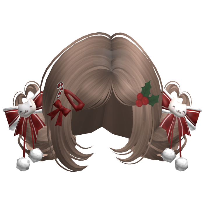 ♡ Christmas Buns w/ Bows (Milktea Brown)