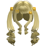 Yellow Banana Waffle Pigtail Curls