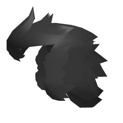 Black Furry Wolf Hair Roblox item