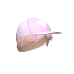Blonde Boy Hair with Pink Baseball Cap
