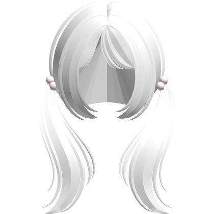  ♡ adorable cute girly moe pigtails (white) Roblox item