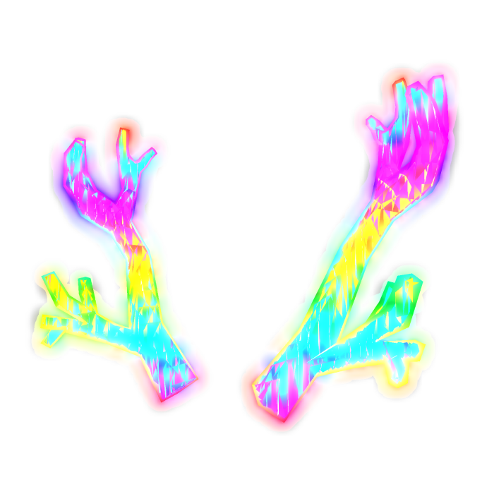 Emissive Bright Rainbow Antlers