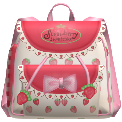 🍓 Strawberry Shortcake Pink Coquette Bow Backpa