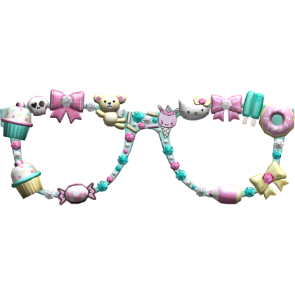 Tokidoki Teal Decora Harajuku Gyaru Charm Glasses - Roblox