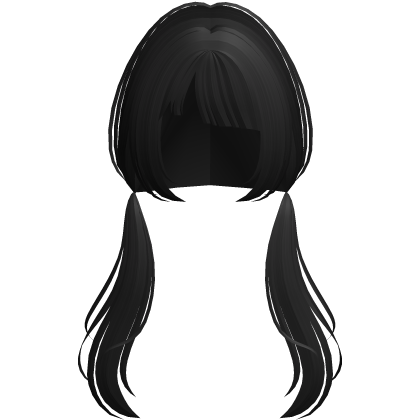 ♡ : messy anime pigtails with bangs in black Roblox item
