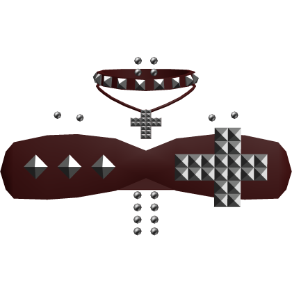 Red emo studded top w/ crosses piercings