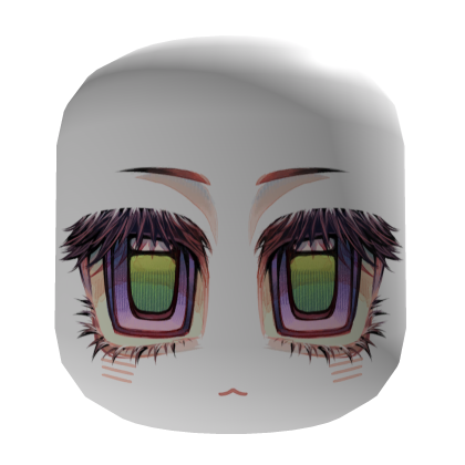 Cute Gyaru Anime Face | Purple & Green Eyes