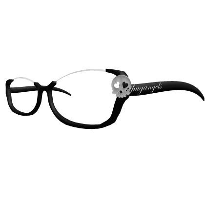 Black Cursive Skull Glasses