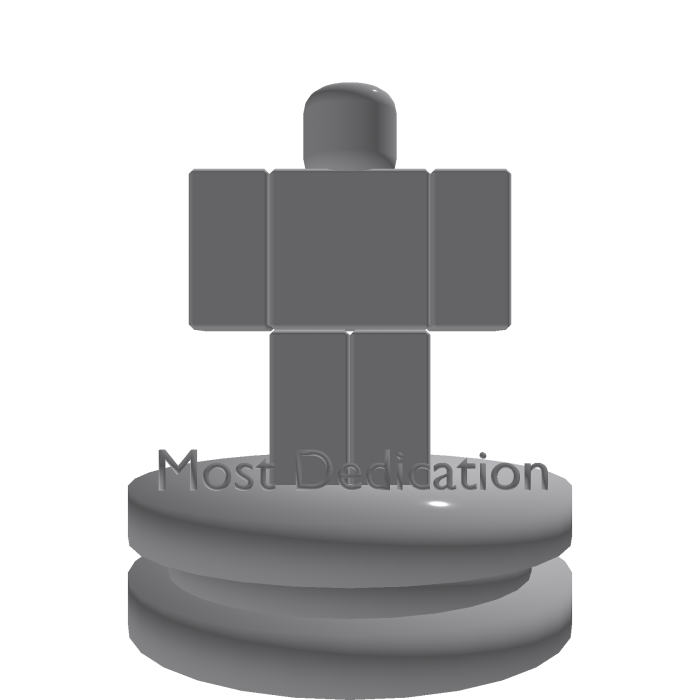 [FREE] Shiny Metal "Most Dedicated" Trophy