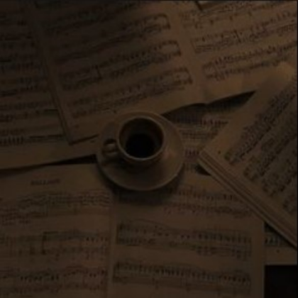 Dark Academia - Music Sheets and Coffee Roblox decal