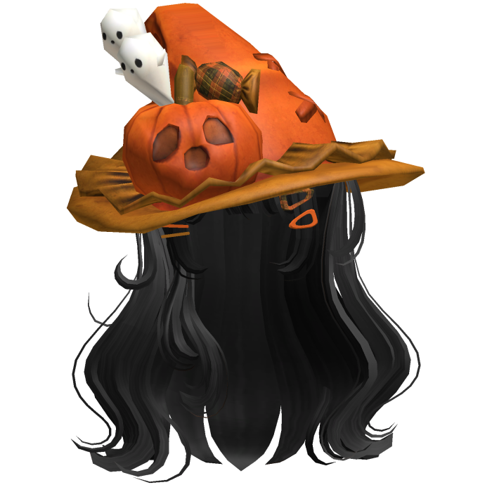 Black Cute Tilted Pumpkin Halloween Hair