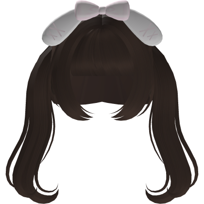 cute brown doll bunny bow pigtails