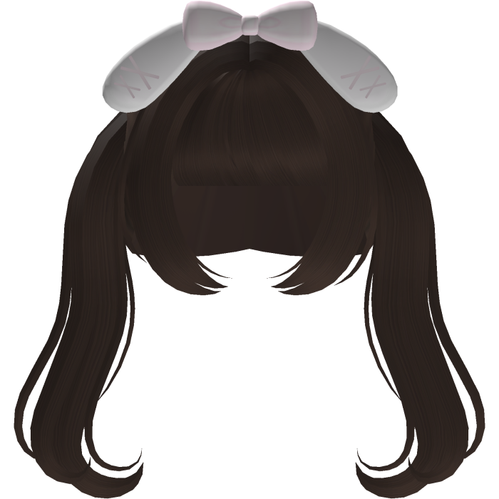 cute brown doll bunny bow pigtails