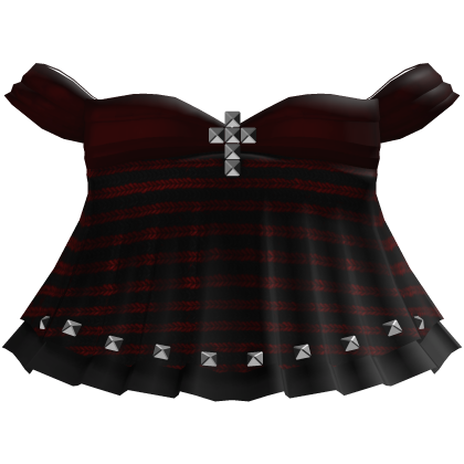 cute gothic striped babydoll dress 3.0 red Roblox item