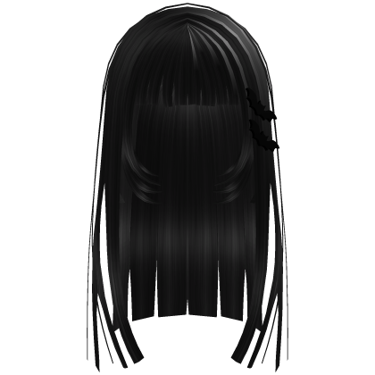 Long Straight Hime Cut Layers Black Hair Halloween Roblox item