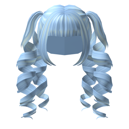 Pastel Blue Anime Drill Pigtails