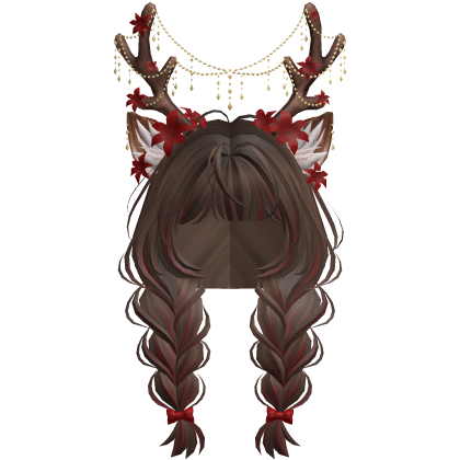 Ethereal Christmas Fairy Fawn Braids w/ Antlers