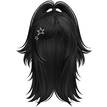 Spikey Layered Scene Half Up Hair (Black) Roblox item