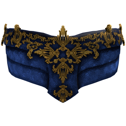 Gothic Filigree Face Mask - Royal Blue & Gold